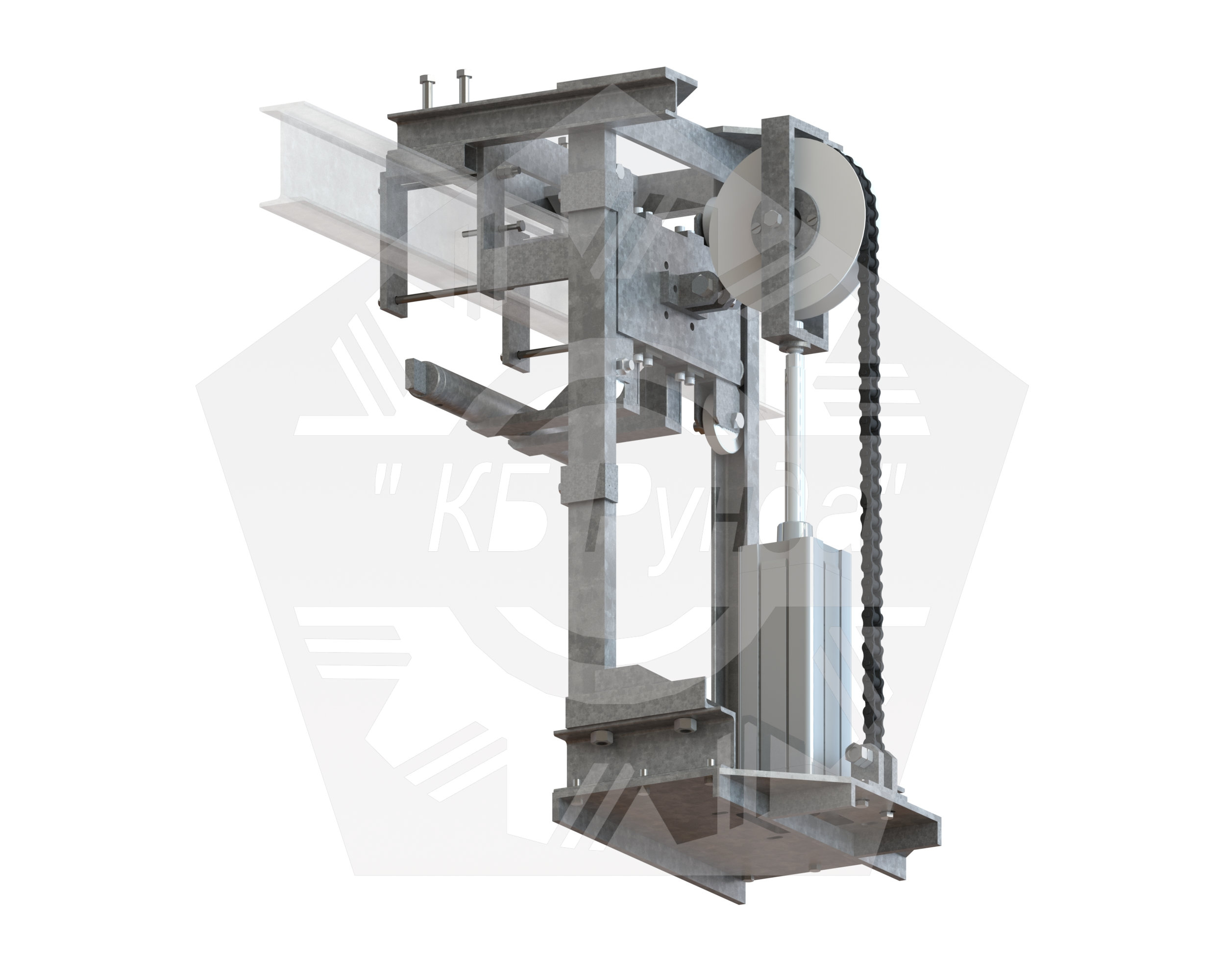 Минилифт подвесного пути пневматический с системой полиспаст